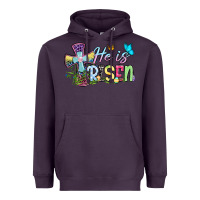 Plum Easter Day He is risen Heavyweight Hoodie - OliviaCreatesArt