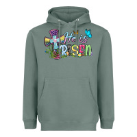 Sage Easter Day He is risen Heavyweight Hoodie - OliviaCreatesArt