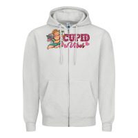 Dove Grey cupid vibes Zipper Hoodie - RanaPortraitStore