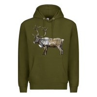 Army Green reindeer buck deer Premium Hoodie - LillyAllenDesigns