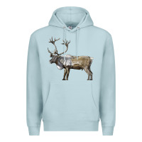 Blue Mist reindeer buck deer Premium Hoodie - LillyAllenDesigns