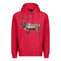 Cardinal reindeer buck deer Premium Hoodie - LillyAllenDesigns