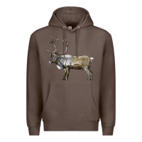 Coffee reindeer buck deer Premium Hoodie - LillyAllenDesigns