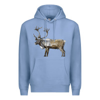 Colony Blue reindeer buck deer Premium Hoodie - LillyAllenDesigns