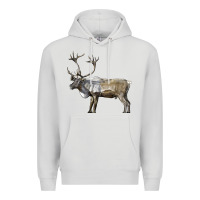 Dove Grey reindeer buck deer Premium Hoodie - LillyAllenDesigns