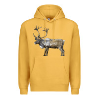 Mustard reindeer buck deer Premium Hoodie - LillyAllenDesigns