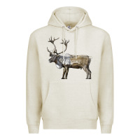 Oatmeal Heather reindeer buck deer Premium Hoodie - LillyAllenDesigns
