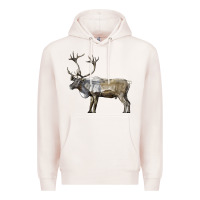 Pale Pink reindeer buck deer Premium Hoodie - LillyAllenDesigns