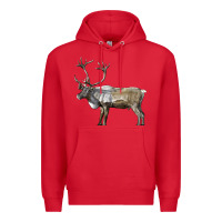 Red reindeer buck deer Premium Hoodie - LillyAllenDesigns
