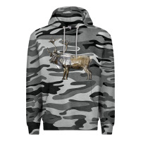 Slate Camo reindeer buck deer Premium Hoodie - LillyAllenDesigns