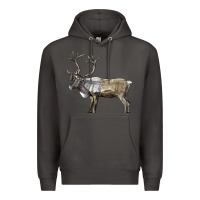 Smoke reindeer buck deer Premium Hoodie - LillyAllenDesigns