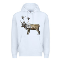 White reindeer buck deer Premium Hoodie - LillyAllenDesigns