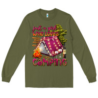 Army Green just a girl who loves camping Long Sleeve Tee - texasbilliewilder