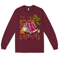 Burgundy just a girl who loves camping Long Sleeve Tee - texasbilliewilder