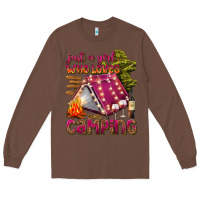 Chestnut just a girl who loves camping Long Sleeve Tee - texasbilliewilder