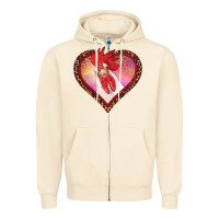 Sandshell valentine's day rooster with leopard heart Zipper Hoodie - RanaPortraitStore