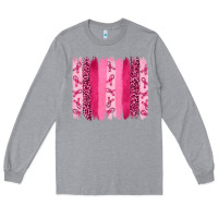 Heather Grey Breast Cancer Brushstrokes Long Sleeve Tee - RanaPortraitStore