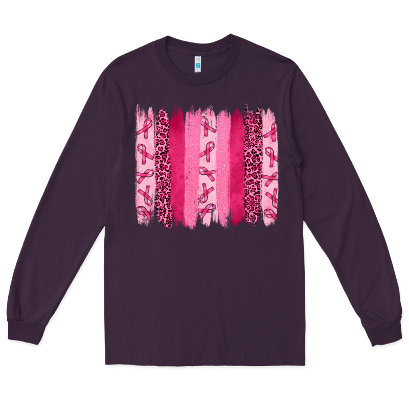 Breast Cancer Brushstrokes Long Sleeve Tee by RanaPortraitStore | Teevron