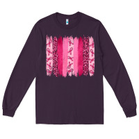 Plum Breast Cancer Brushstrokes Long Sleeve Tee - RanaPortraitStore