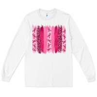 White Breast Cancer Brushstrokes Long Sleeve Tee - RanaPortraitStore
