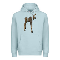 Blue Mist moose fawn deer Premium Hoodie - LillyAllenDesigns