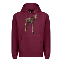 Burgundy moose fawn deer Premium Hoodie - LillyAllenDesigns