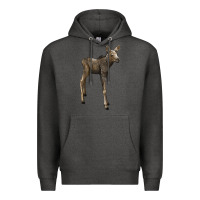 Charcoal Heather moose fawn deer Premium Hoodie - LillyAllenDesigns