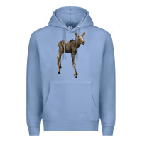 Colony Blue moose fawn deer Premium Hoodie - LillyAllenDesigns