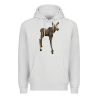 Dove Grey moose fawn deer Premium Hoodie - LillyAllenDesigns