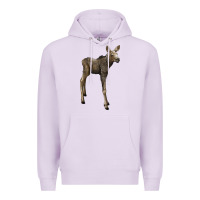 Lilac moose fawn deer Premium Hoodie - LillyAllenDesigns