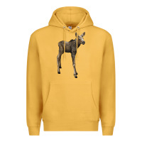 Mustard moose fawn deer Premium Hoodie - LillyAllenDesigns
