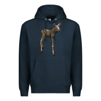 Navy moose fawn deer Premium Hoodie - LillyAllenDesigns