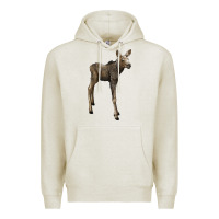 Oatmeal Heather moose fawn deer Premium Hoodie - LillyAllenDesigns