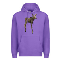 Purple moose fawn deer Premium Hoodie - LillyAllenDesigns