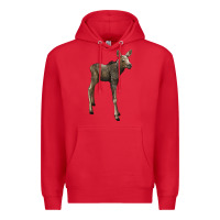 Red moose fawn deer Premium Hoodie - LillyAllenDesigns