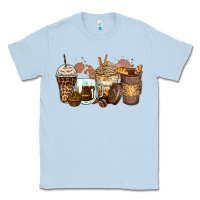 Dusty Blue leopard coffee cups Classic Tee - Zillion Design Studio