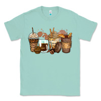 Seafoam leopard coffee cups Classic Tee - Zillion Design Studio