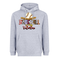 Heather Grey baseball is my valentine Heavyweight Hoodie - RacoonDesign