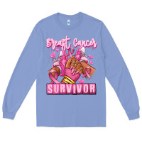 Colony Blue Breast Cancer survivor afro girl sneakers Long Sleeve Tee - RanaPortraitStore