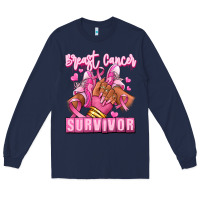 Breast Cancer Survivor Afro Girl Sneakers Long Sleeve Tee | Teevron
