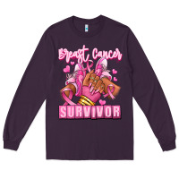 Plum Breast Cancer survivor afro girl sneakers Long Sleeve Tee - RanaPortraitStore