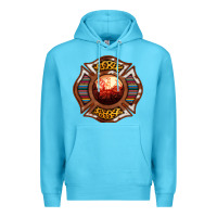 Ocean Blue Western Firefighter Symbol Premium Hoodie - RanaPortraitStore