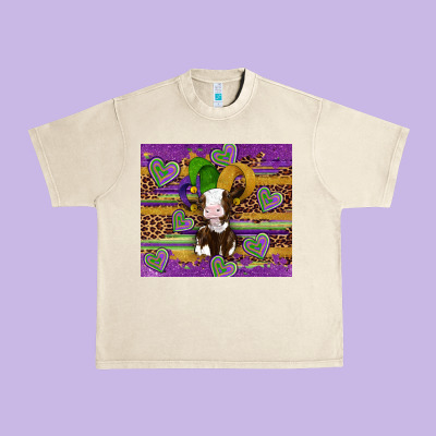 Mardi Gras Cow Urban Heavy Tee Designed By Artiststas