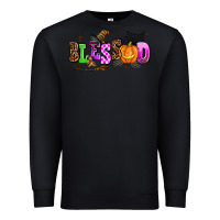 Black halloween blessed Premium Sweatshirt - AdoDesignShop