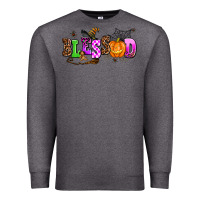 Charcoal Heather halloween blessed Premium Sweatshirt - AdoDesignShop