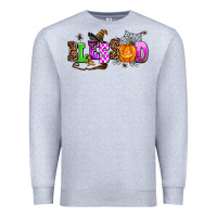 Heather Grey halloween blessed Premium Sweatshirt - AdoDesignShop
