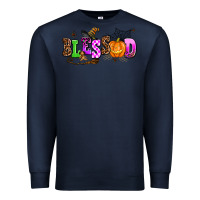 Navy halloween blessed Premium Sweatshirt - AdoDesignShop