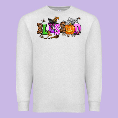 Halloween Blessed Premium Sweatshirt Designed By Adodesignshop