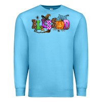 Ocean Blue halloween blessed Premium Sweatshirt - AdoDesignShop