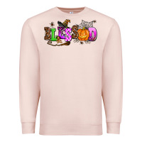 Pale Pink halloween blessed Premium Sweatshirt - AdoDesignShop